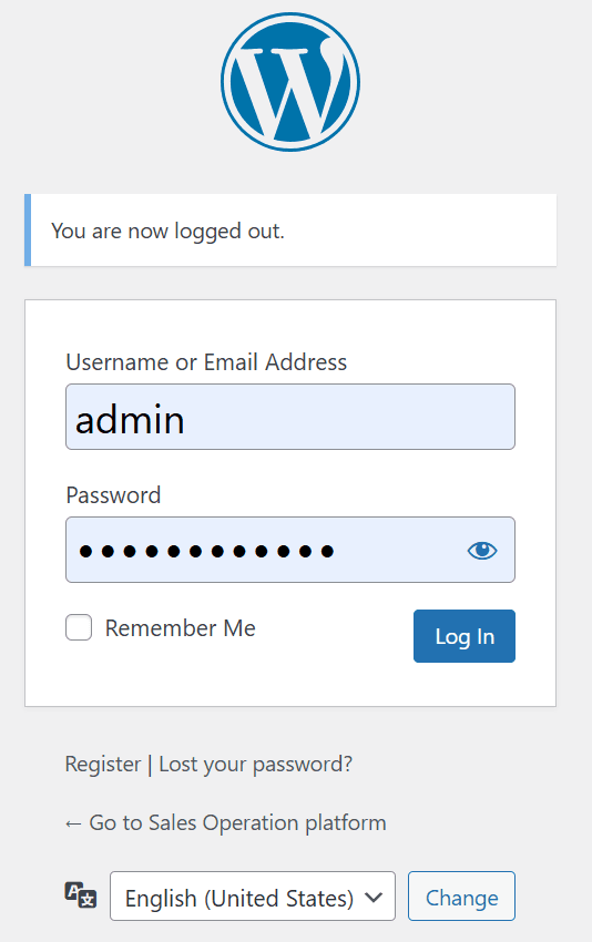 admin login