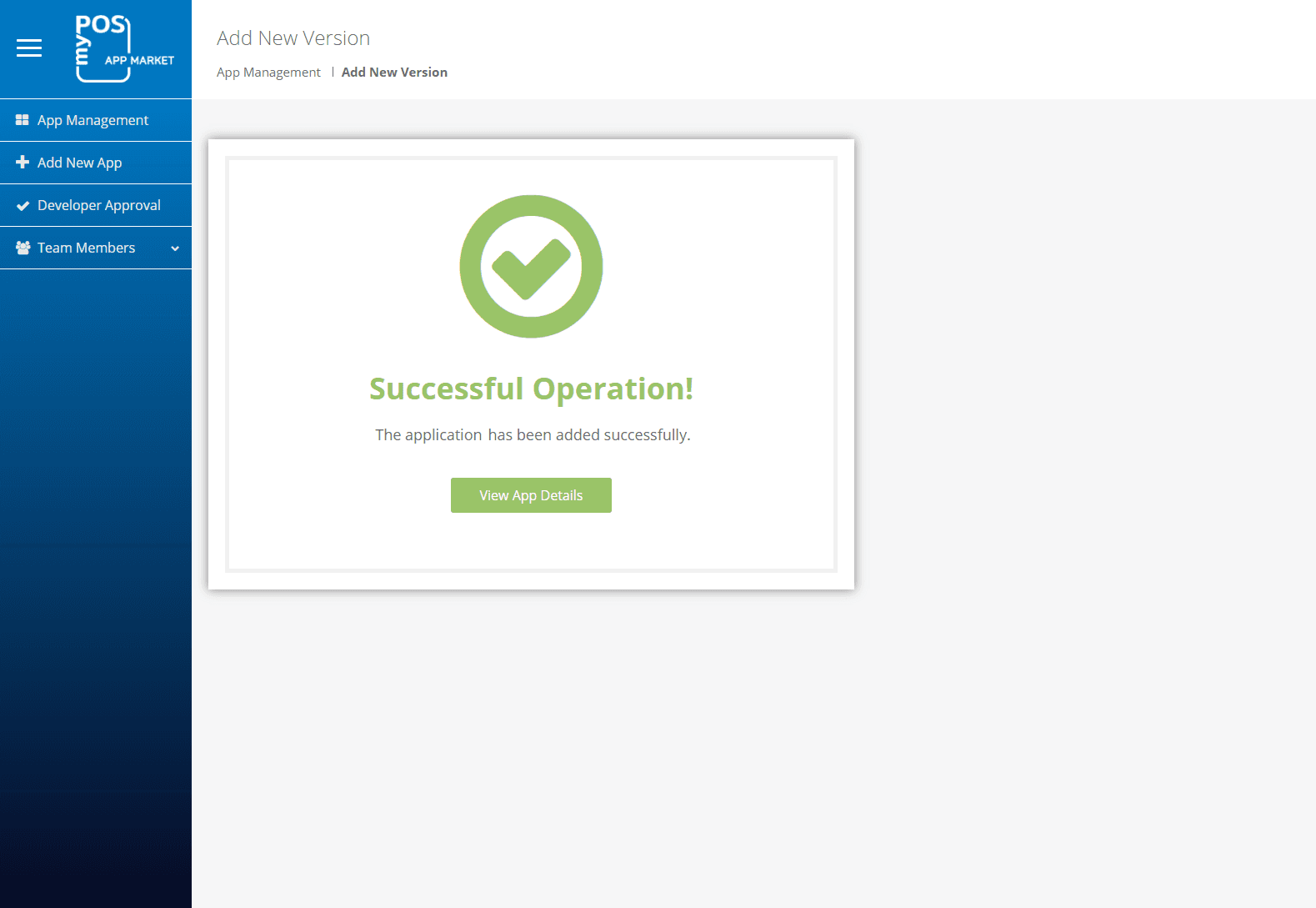 Confirmation page after successful upload