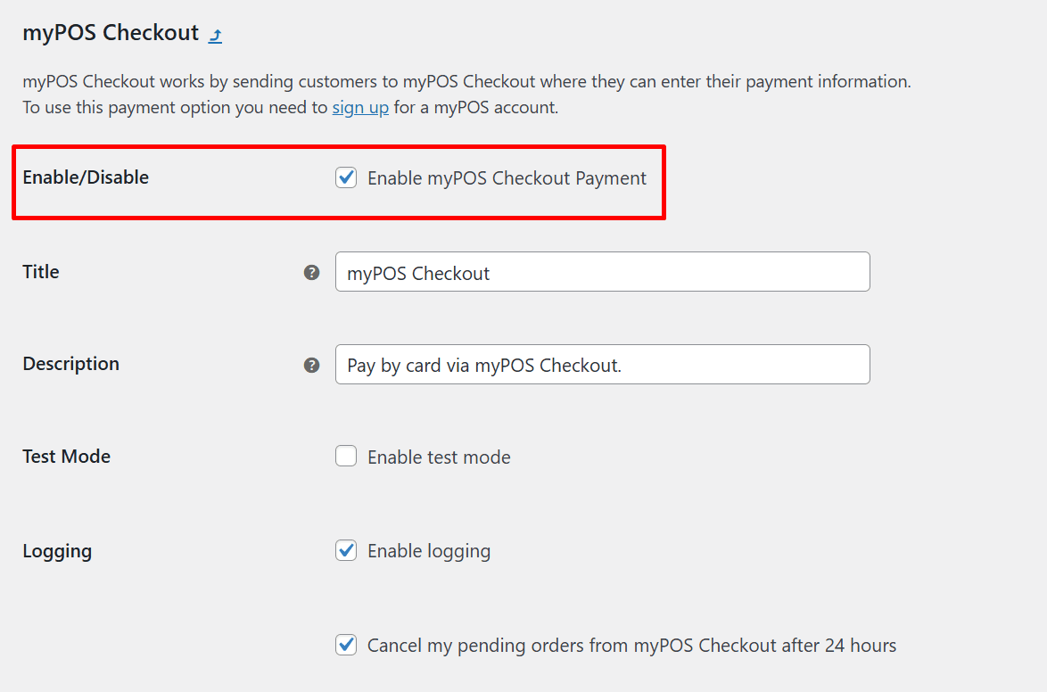 Enable myPOS Checkout Plugin