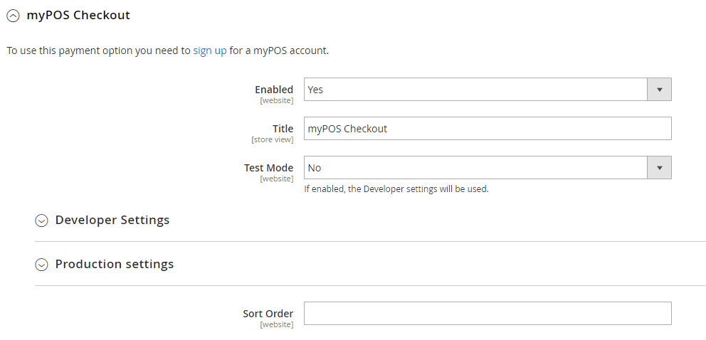 Enable myPOS Checkout
