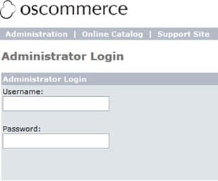osCommerce Admin Login