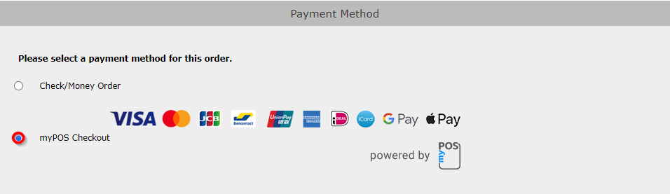 Payment method myPOS checkout